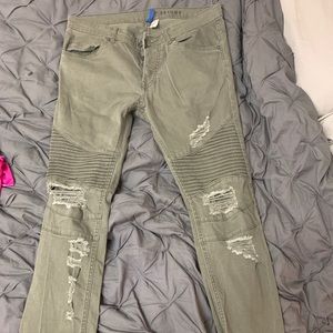 H&M Skinny Olive Green Tapered Jeans